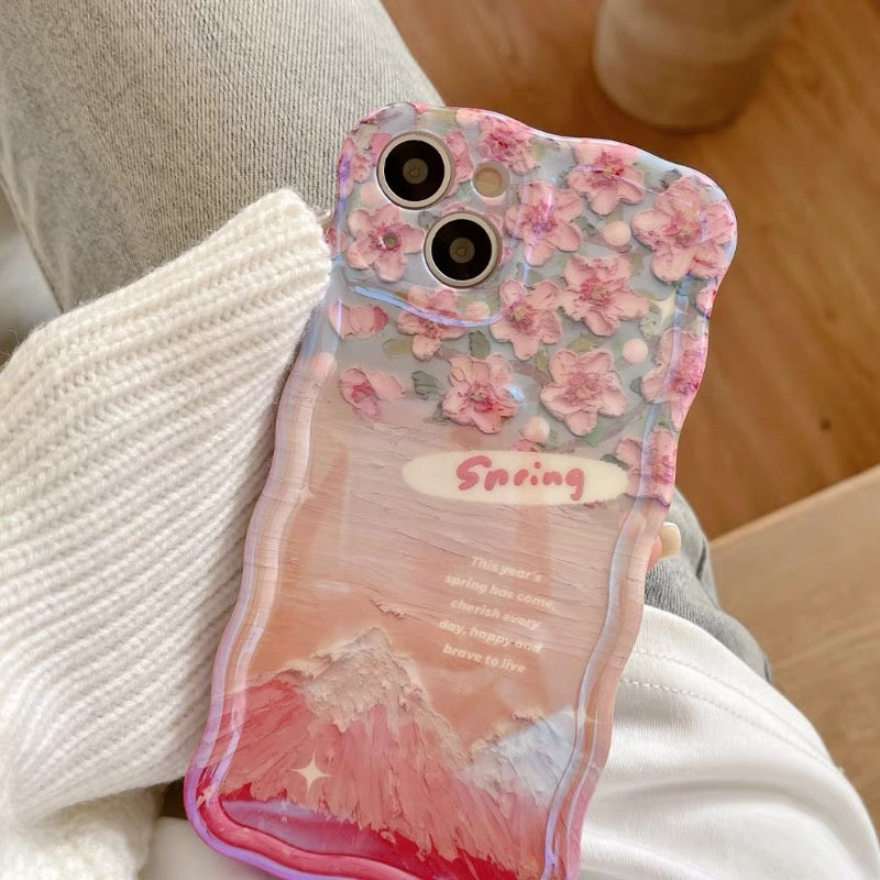 iPhoneケース 桜 富士山 おしゃれ スマホケース