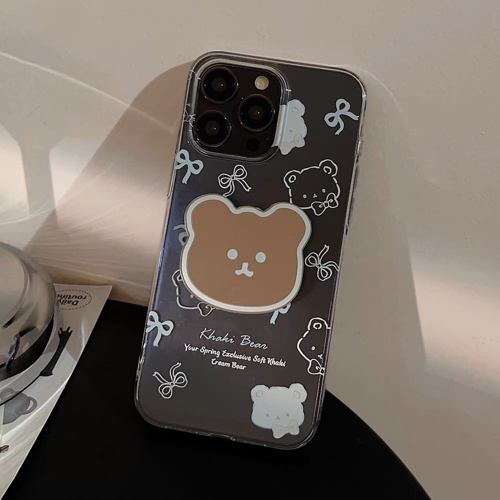 iPhoneケース かわいい くま 透明 クリア スマホケース