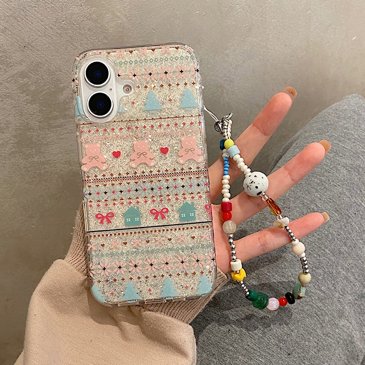 iPhoneケース　かわいい　カラフル柄　おしゃれ　スマホケース